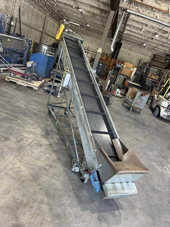Used 18" x 12' Cleated Conveyor 110v Single phase