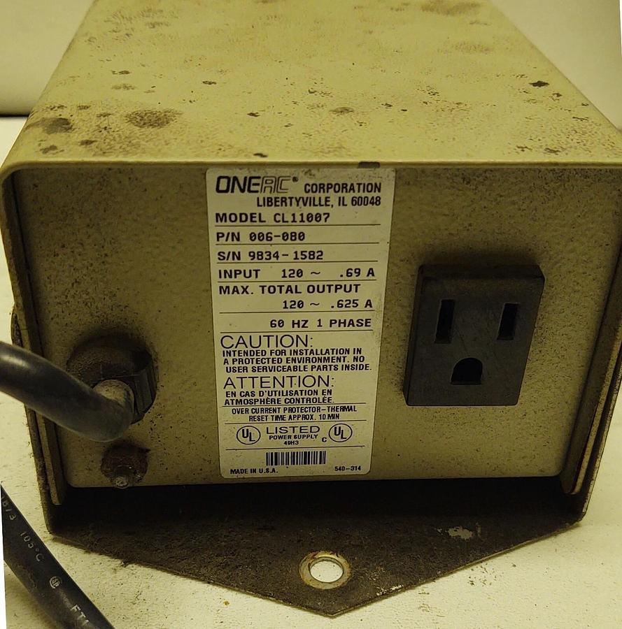 Used ONEAC CL11007  Power Conditioner 120 VAC Input .625 Amp Output TESTED