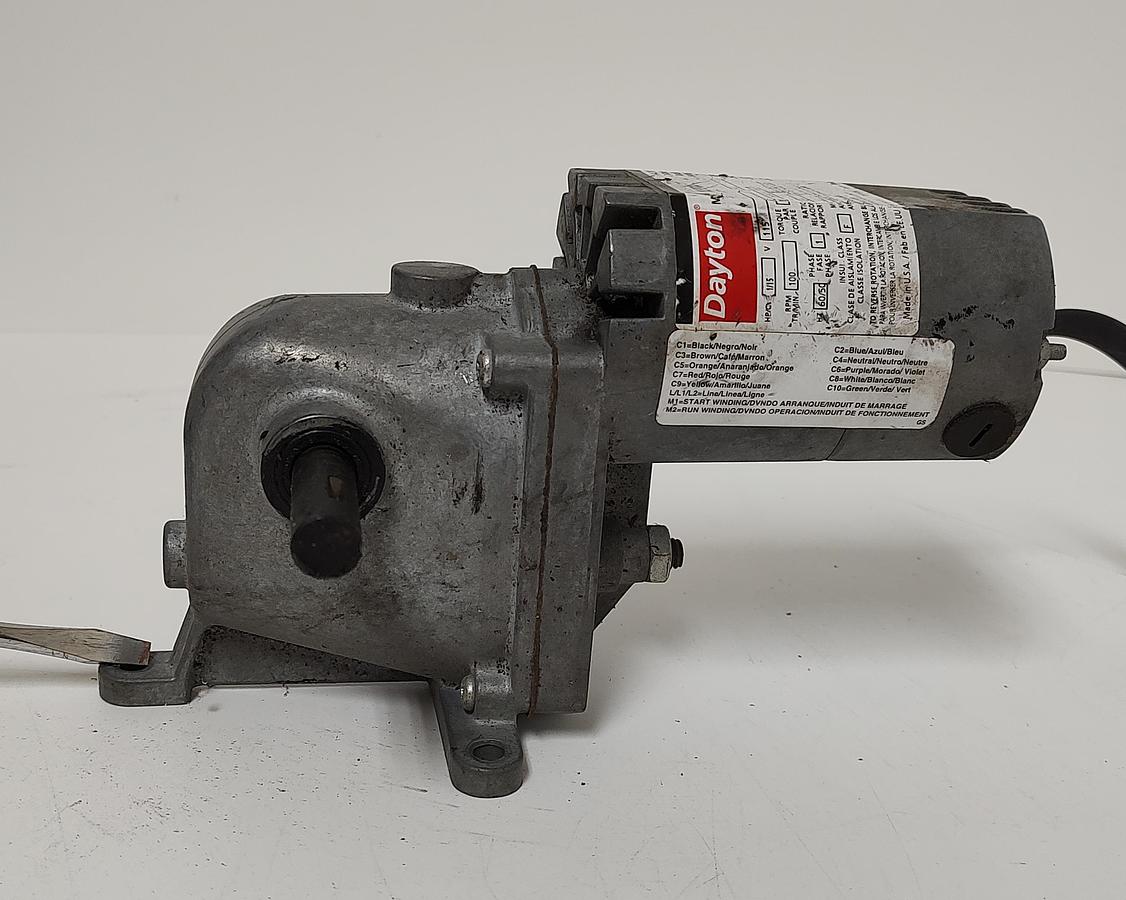 Used Dayton 90° Left Angle Shaft 115VAC 100 RPM 1LPZ4A TESTED