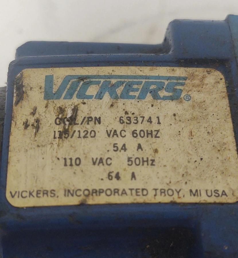 Used 🔥Eaton Vickers Single Solenoid Hydraulic Valve H90SUE 115V Coil 633741