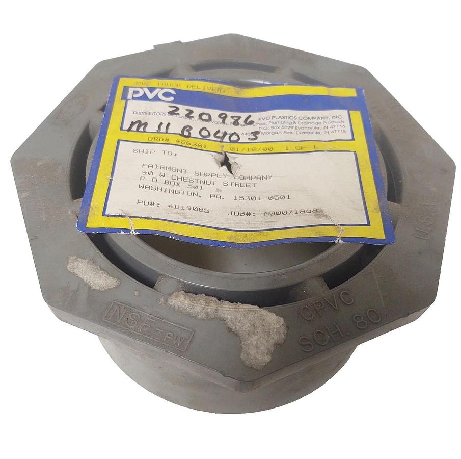🔥NOS ESLON CPVC 6" x 4" Hex Pipe Reducer ASTM F439 SCH80