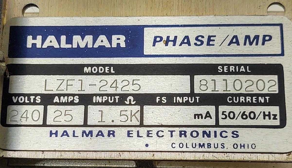 Used Halmar LZF1-2425 Power Control Module LZF12425 240V 25A