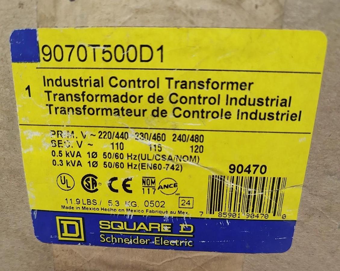 🔥NOS Square D 9070T500D1 Industrial Control Transformer