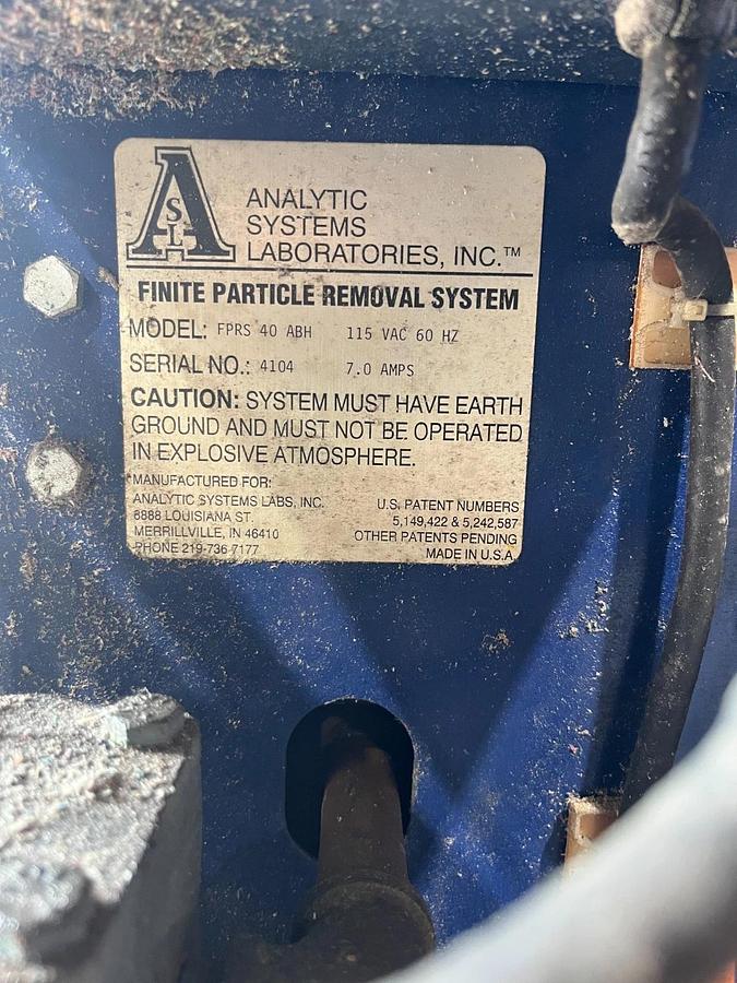 Used analytic systems lab Finite particle removal system oil filter FPRS 40 ABH