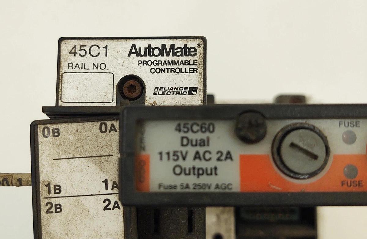Used Reliance AutoMate 45C1 Programmable Controller + 45C60 Module 120VAC 2A Output