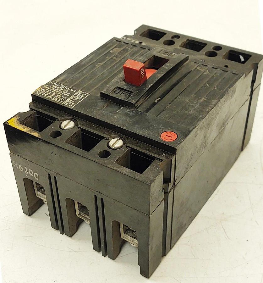 Used 🔥 GE THED136100 Circuit Breaker 3P 100A 240/480V Very Good Condition