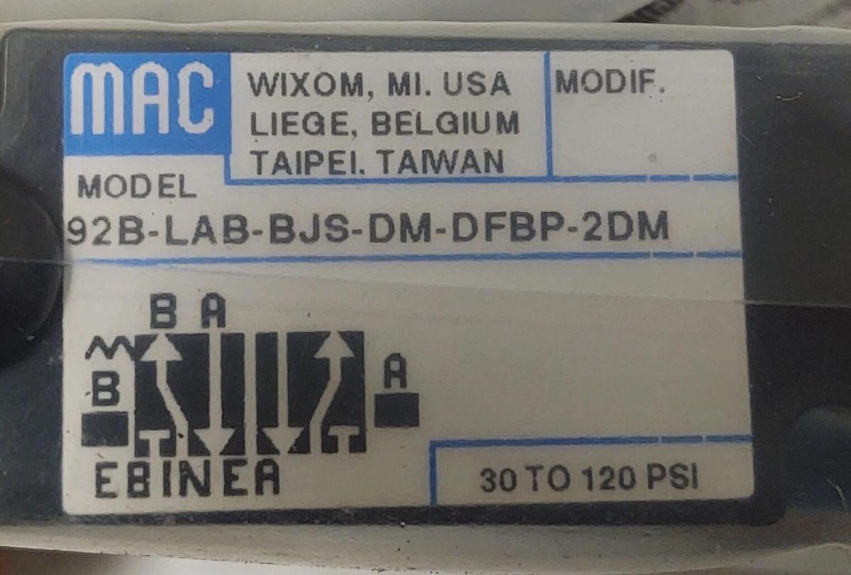 🔥 (NIB) MAC VALVE 92B-LAB-BJA-DM-DFBP-2DM / DMB-DFBP-2DM 24VDC