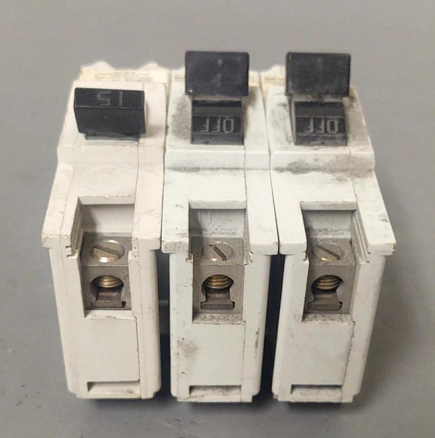 Used 🔥(QTY 3) FPE Federal Pacific Electric NB Circuit Breakers, 15A 1P