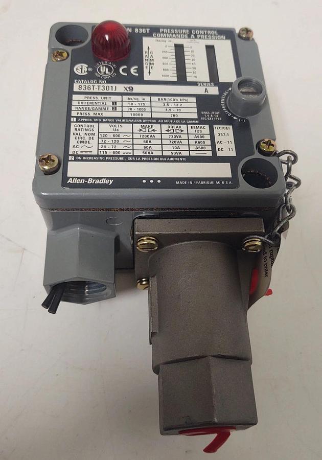 🔥NEW ALLEN BRADLEY 836T-T301JX9 PRESSURE CONTROL SER. A 70-1000PSI