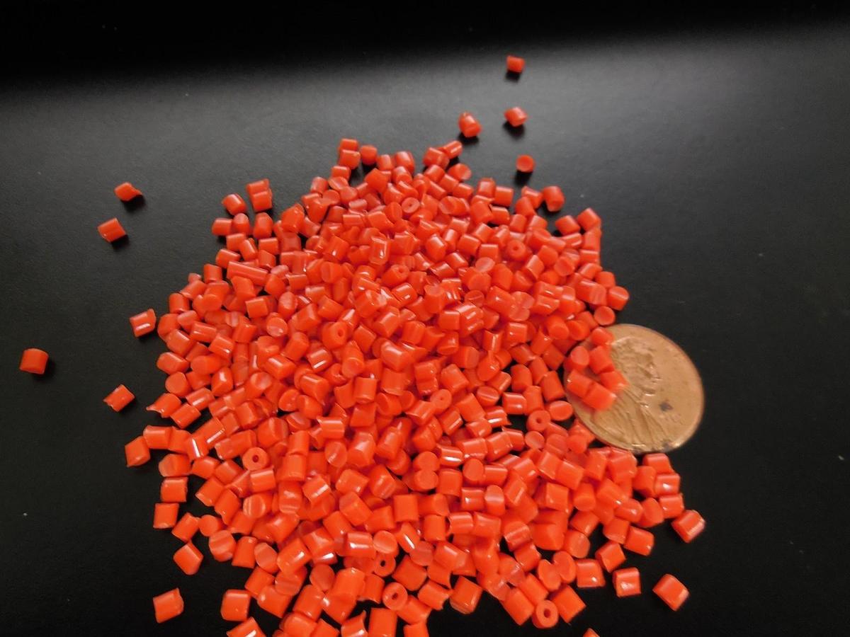 PP Plastic Pellets Polypropylene Resin Material Injection Molding Orange 45 Lbs