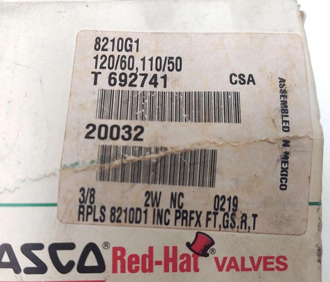 Used 🔥ASCO 8210G1-120/60 / 8210G1 3/8 Valve New Body Old Coil