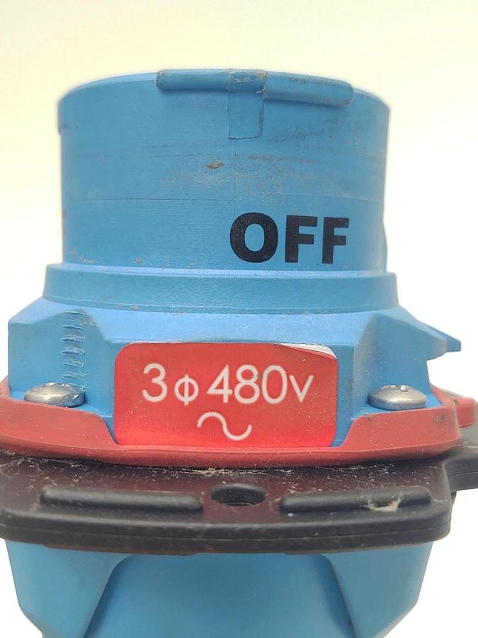 Used 🔥Meltric 63-38043 DSN Male Inlet Plug 30A 480V 3PH 3-Pole 4-Pin Type 4X