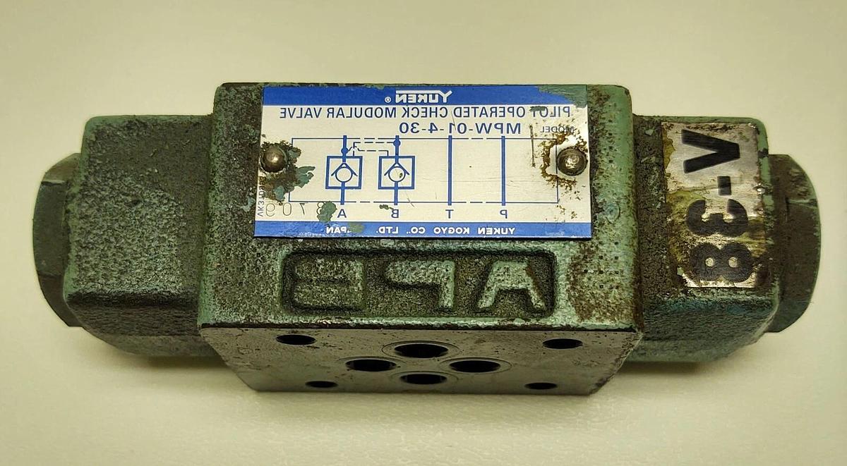 Used YUKEN PILOT OPERATED CHECK MODULAR VALVE MPW-01-4-30