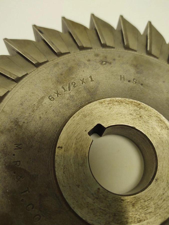 Used Moon 6" X 1/2" X 1"  HSS Horizonal Side Mill Cutter SHARP