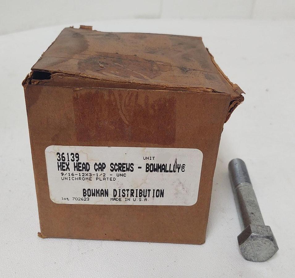 🔥(5PCS) Bowmalloy 9/16-12 x 3 1/2" UNC Hex Bolt, Grade 9 Cap Screw