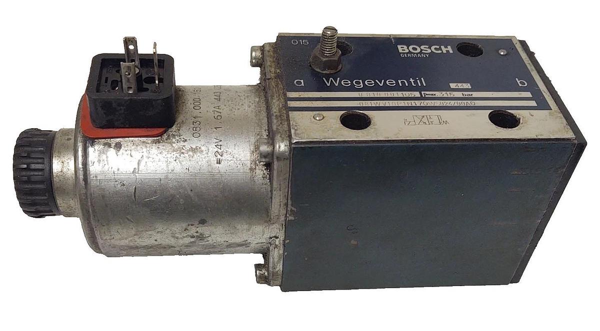 Used 🔥BOSCH HYDRAULIC VALVE 081WV10P1N170WS024/00A0, 0810001105, 24V COIL