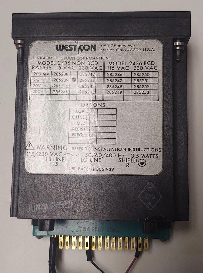 Used Weston 2435 NON-BCD Counter 0-1000 4-20madc