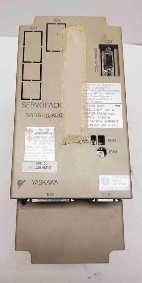 Used Yaskawa SGDB-15ADG Servo Pack 200-230v-ac 0-230v-ac 3ph 2hp Servo Drive TESTED