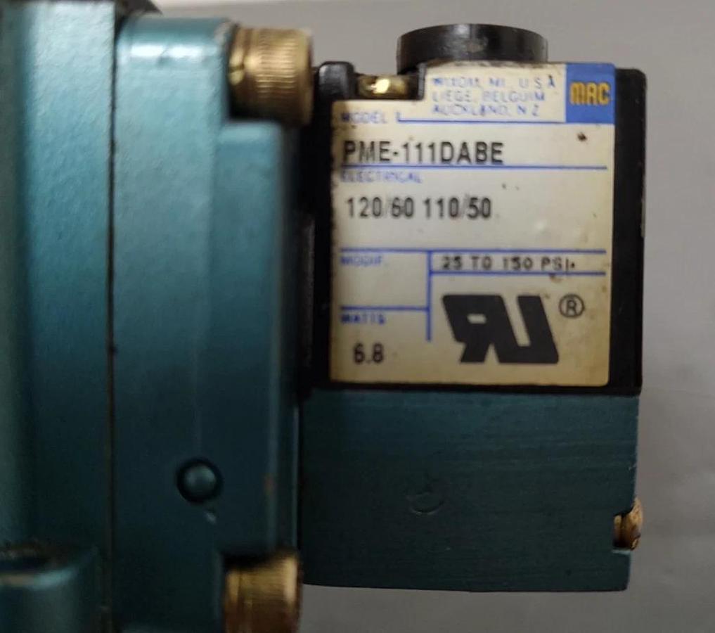 Used 🔥6511B-000-PM-111DA MAC SOLENOID VALVE, 110-120 VAC, 50/60 HZ, 4 Way, 6500