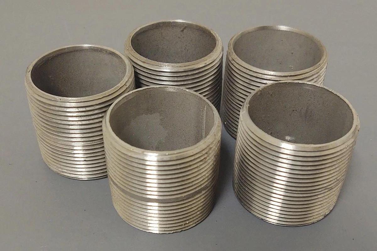 🔥(QTY 5) Stainless Steel Pipe Closed Nipple 1-1/2" x (1-1/2")