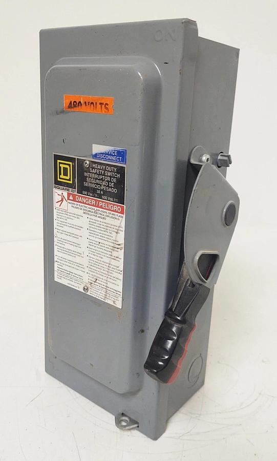 Used 🔥 Square D H361N : Fusible Heavy-Duty Switch Disconnect 600V 30A With Fuses