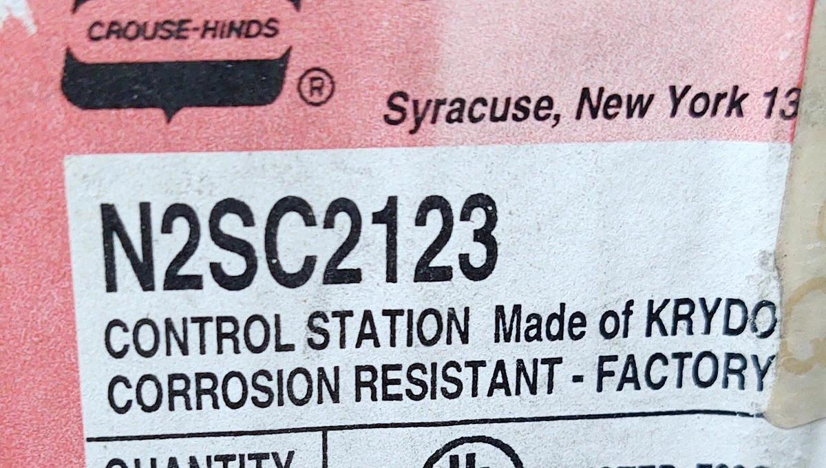 🔥 NEW N2SC2123 CROUSE HINDS EXPLOSION PROOF SELECTOR SWITCH CONTROL STATION