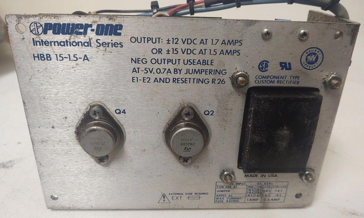 Used 🔥 TESTED Power-One HBB 15-1.5-A Power Supply +15VDC/-15VDC, 120VAC Input