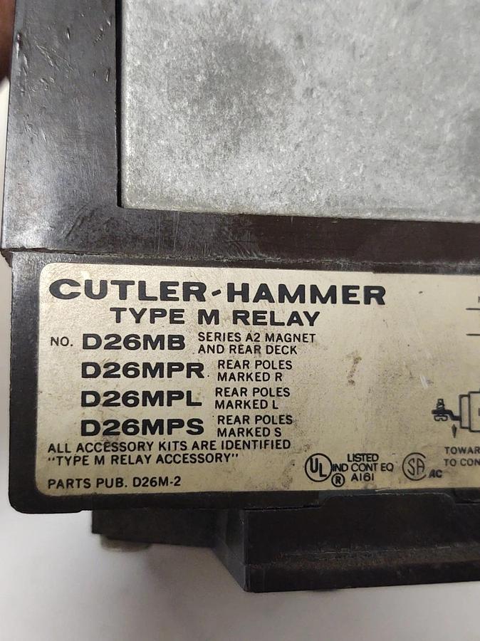 Used 🔥Cutler Hammer D26MB D26MPR D26MPL D26MPS Type M Relay 120V Coil