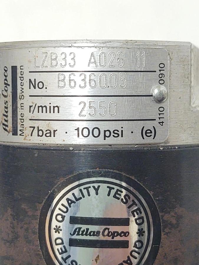 🔥 NEW Atlas Copco LZB33-A026-11 Vane Motor Air Tool Pneumatic Motor 2550 RPM