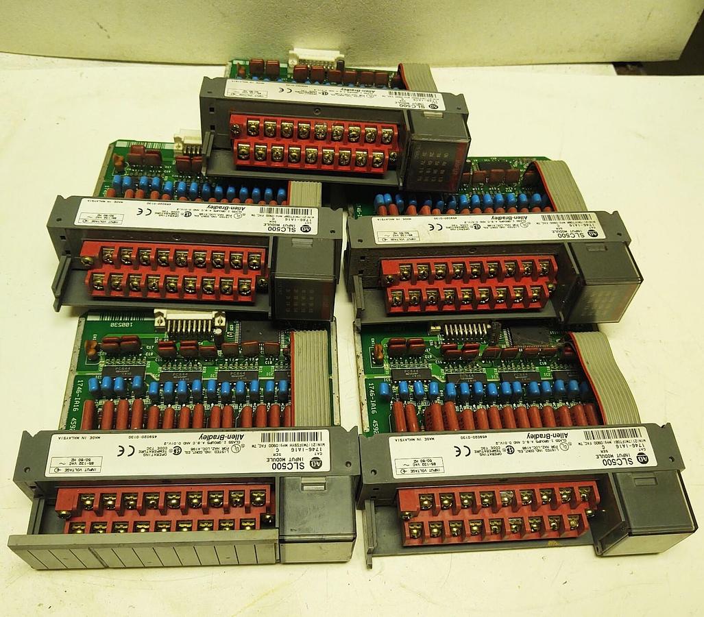 Used (LOT 5) SLC 500 Allen-Bradley 1746-IA16 Ser C 115 VAC Input Module 646413000000
