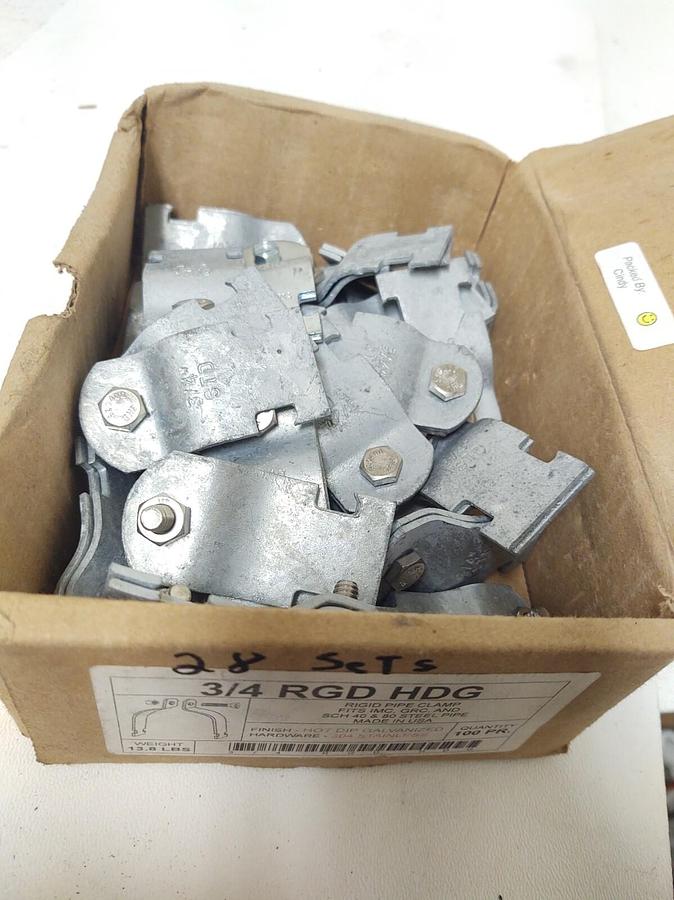 🔥(28 Pairs) Strut Pipe/Conduit Clamp,  HDG RGD 3/4 Hot Dip Galvanized Clamp
