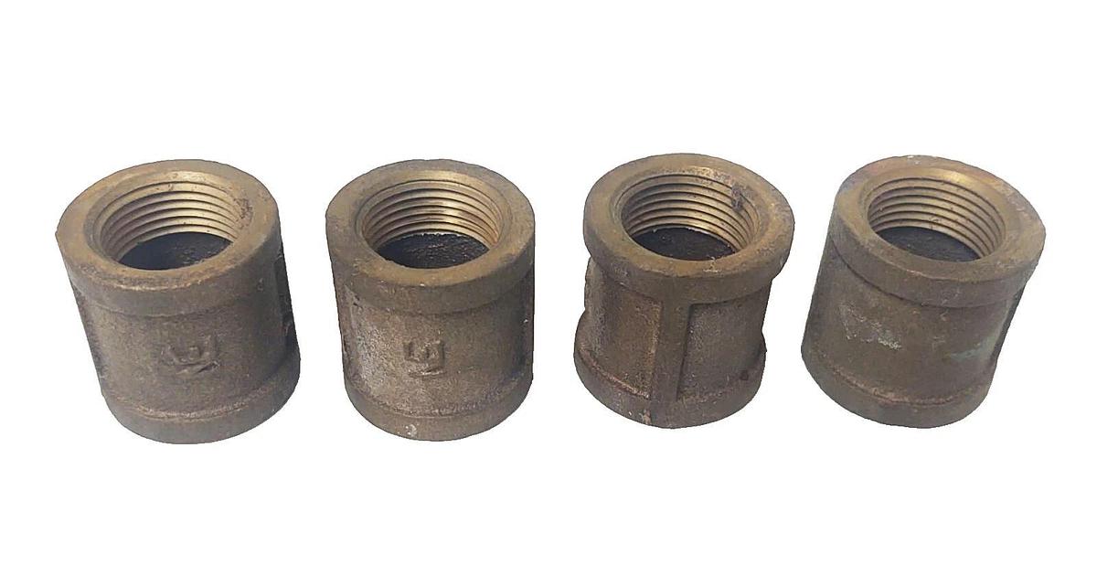 🔥(QTY 4) 3/4" Brass Couplings Straight Pipe Fittings