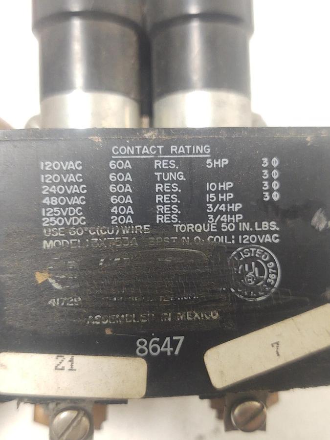 Used 🔥 Dayton 15X753A 60 Amp Mercury Relay 120 VAC Coil NO