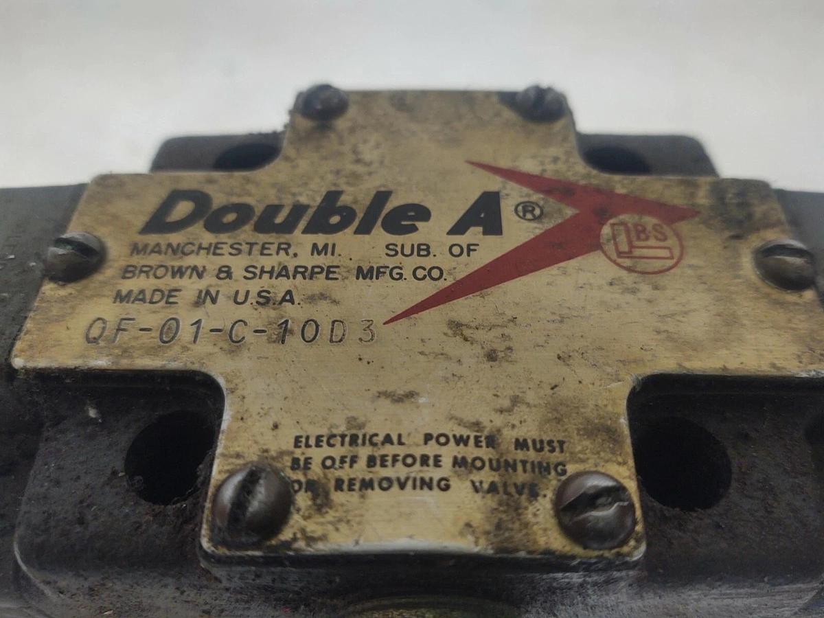 Used 🔥D05 C Spool DOUBLE A QF-01-C-10D3 HYDRAULIC VALVE 115V Coils