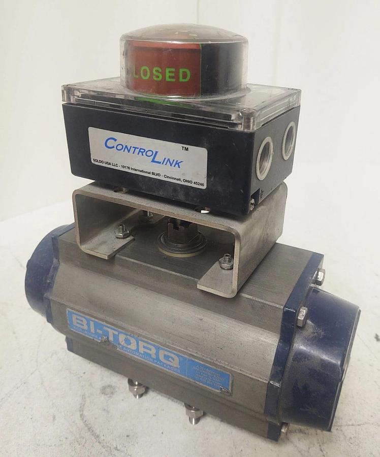 Used 🔥 BI-TORQ IS3PT2085SR Pneumatic Valve Actuator With Control Link CAB01200E