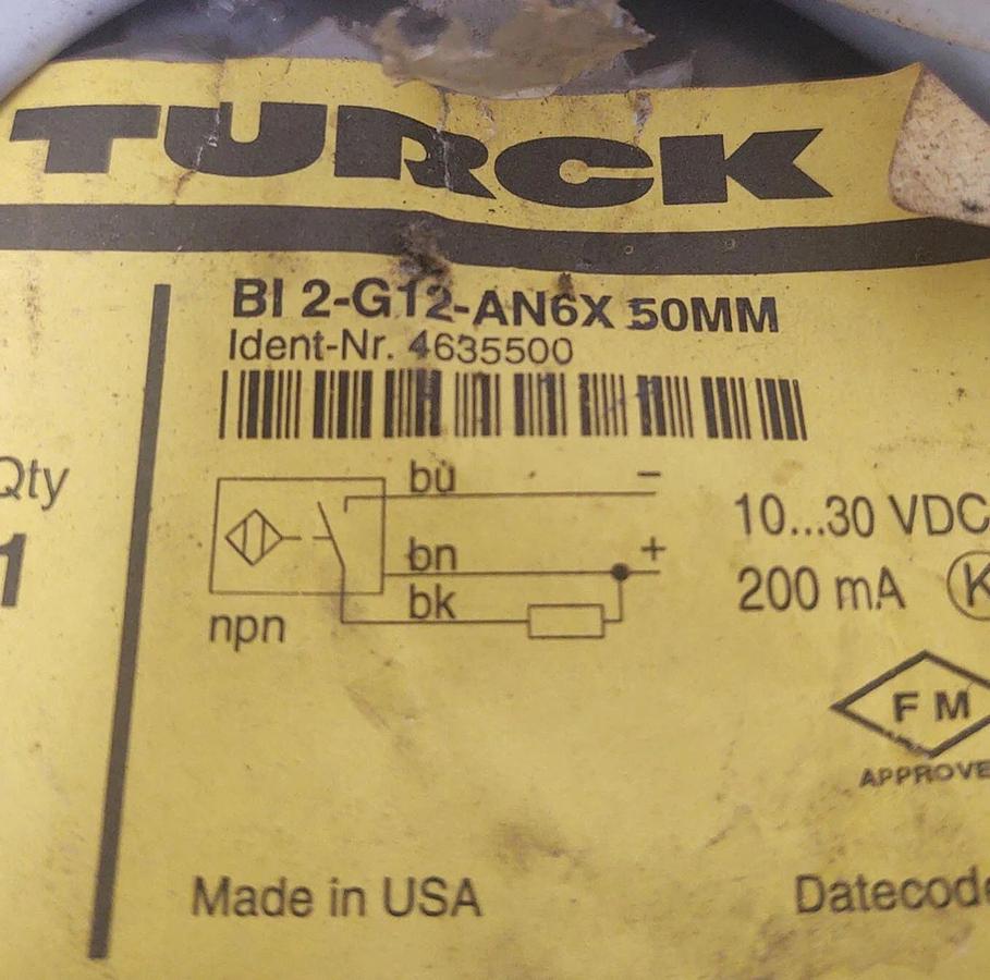 🔥NEW Turck BI 2-G12-AN6X 50MM Inductive Sensor