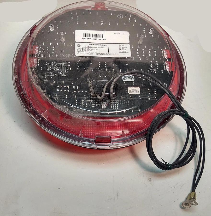 NIB GE 93113761 Railroad Crossing Grade Gate Arm Safety Flashing LED 12VDC Light