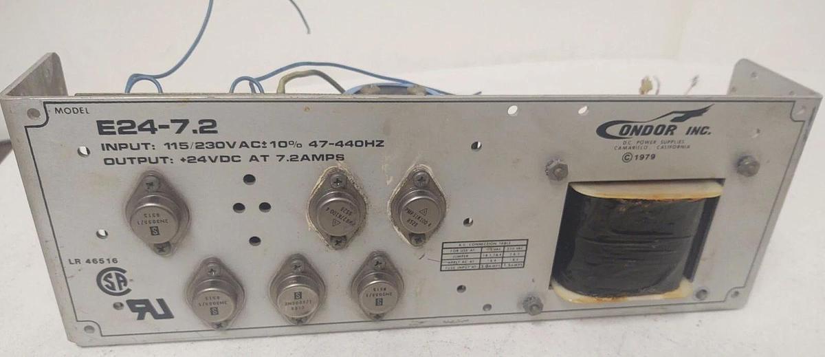 Used 🔥 Condor E24-7.2 Power Supply INPUT: 115/230VAC / OUTPUT: 24VDC 7.2A