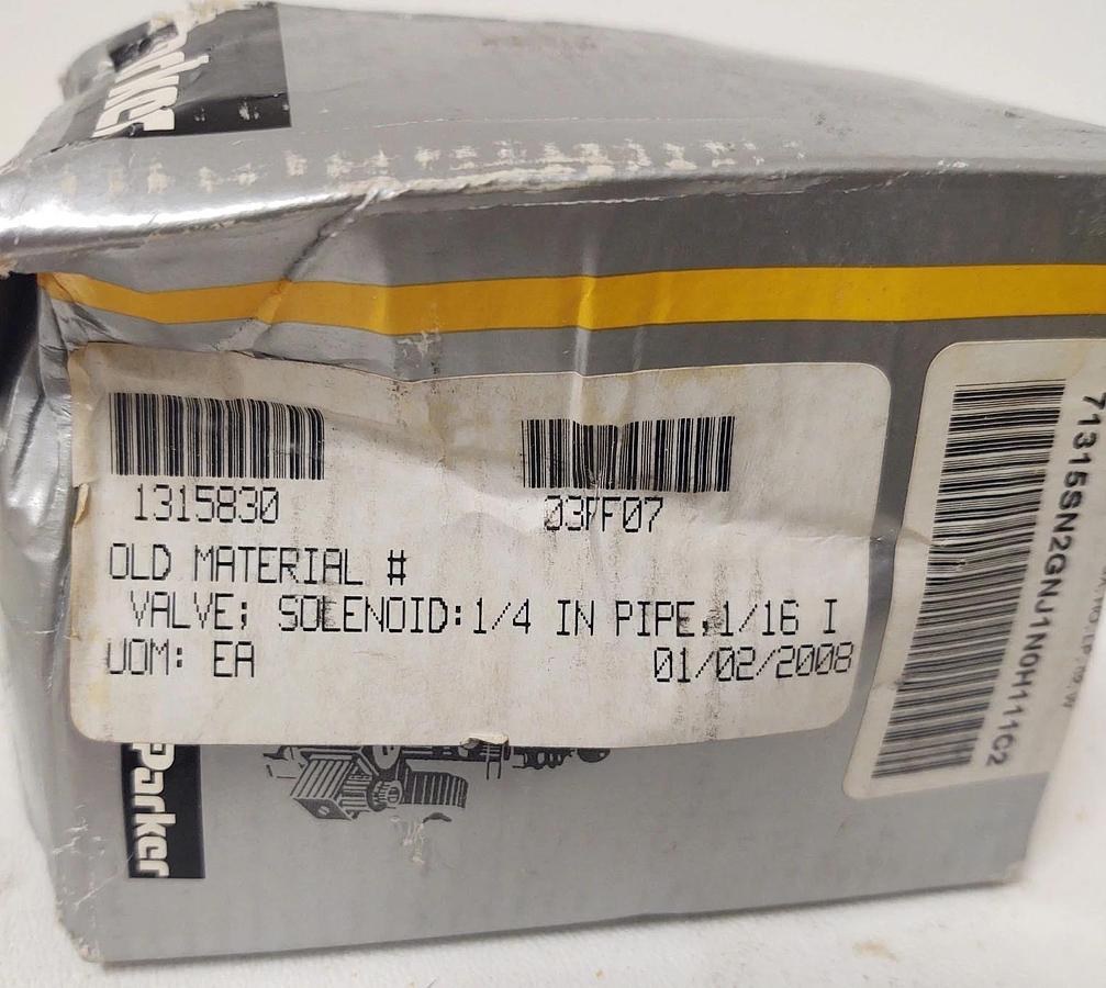 🔥NEW Parker Fluid Control 71315SN2GNJ1N0H111C2, 24V, 3 Way, 1/4" NPT, 200 PSI