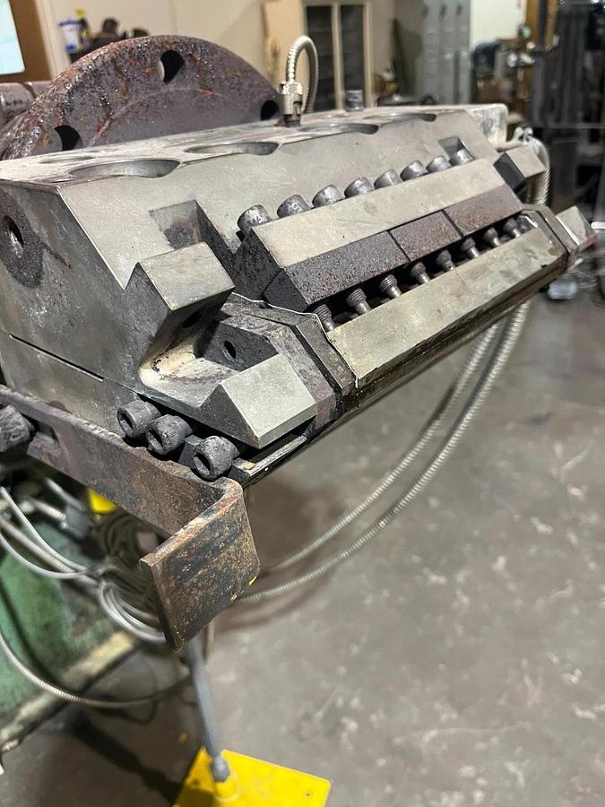 Used Sterling 3 HP 1" Extruder with 8" EDI U75 Sheet die Killon 3 Roll Sheet Stack