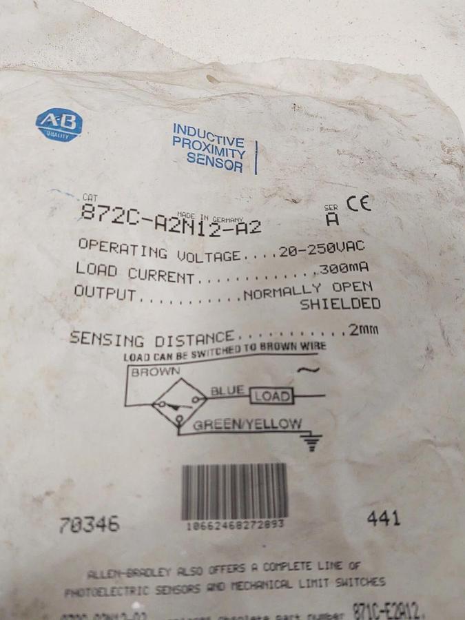 🔥NOS Allen-Bradley  Inductive Proximity Sensor  872C-A2N12-A2