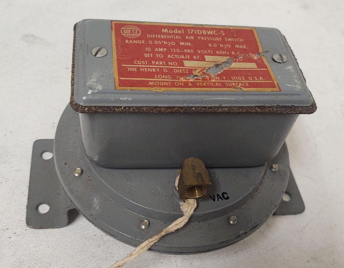 🔥 NEW OLD STOCK Dietz 171D8WC-S Differential Air Pressure Switch