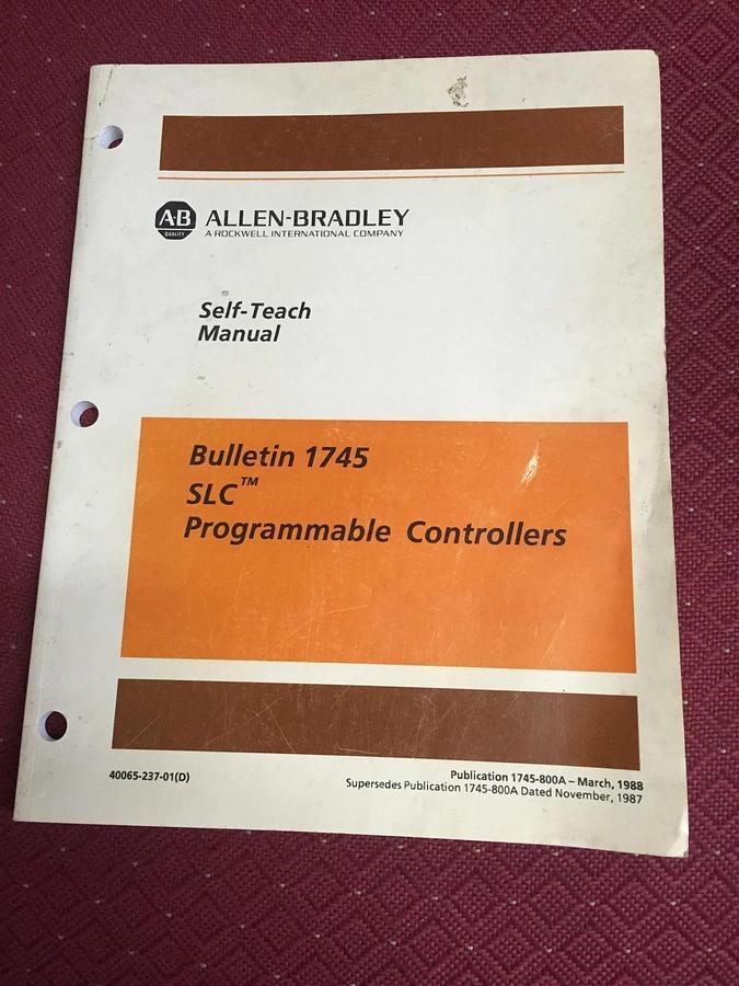 Used Allen Bradley AB Self-Teach Manual Bulletin 1745 SLC Programmable Controllers
