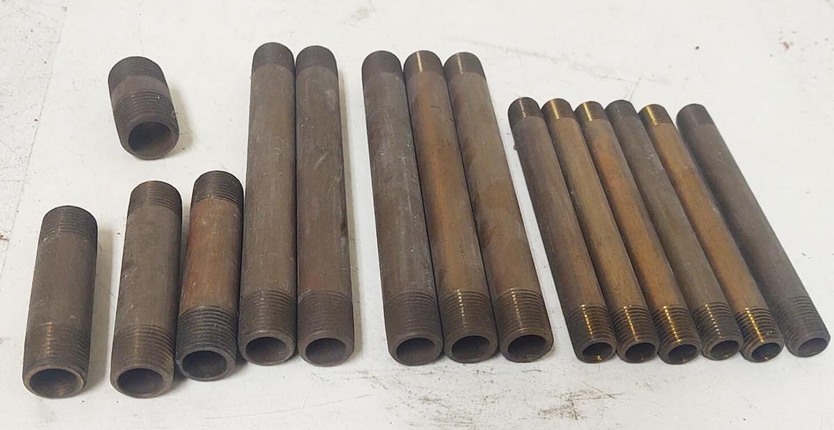 🔥(LOT) Brass NPT Pipe Nipples, 3/8" x 6", 1/4" x 5", 1/2" x 1.5",