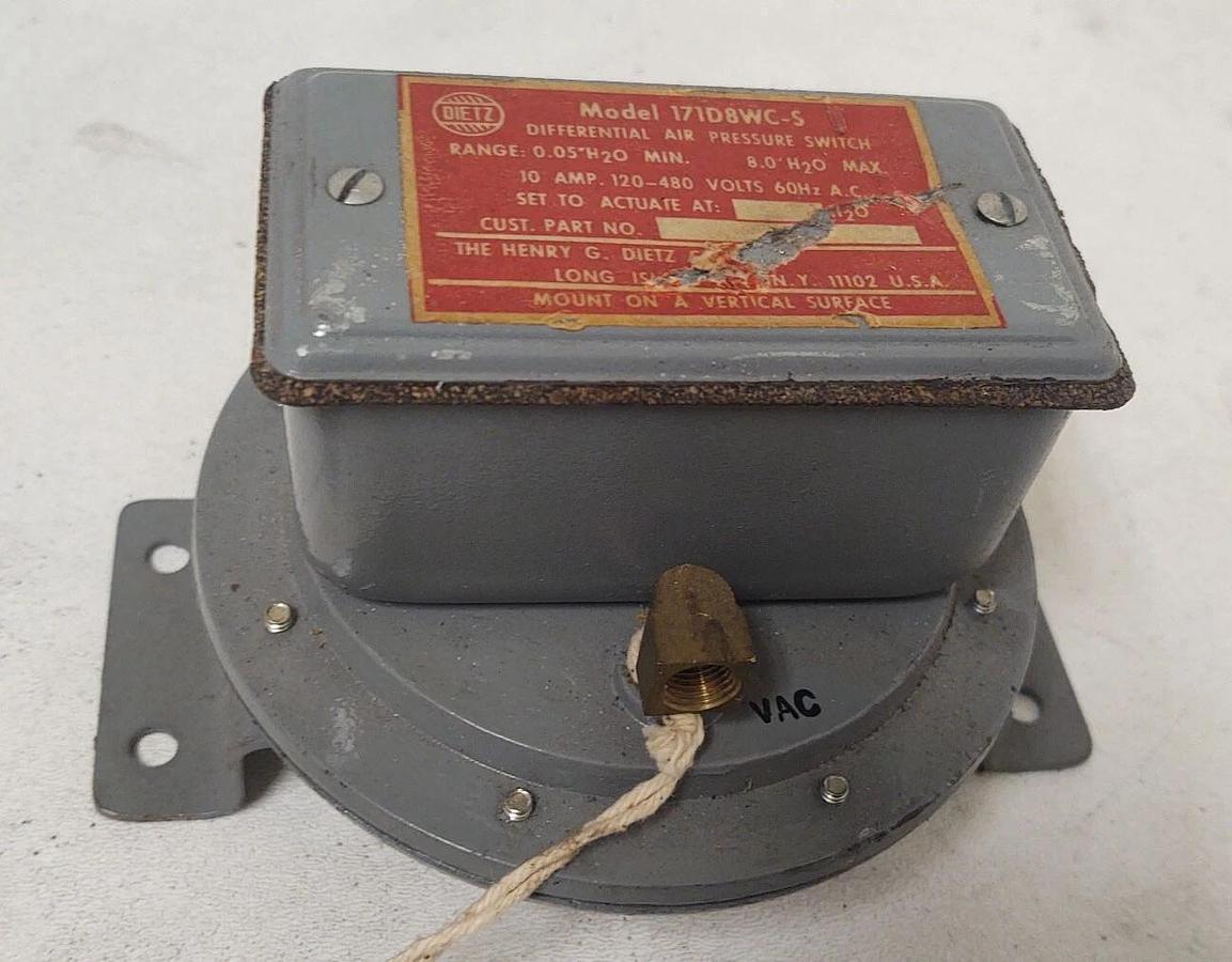 🔥 NEW OLD STOCK Dietz 171D8WC-S Differential Air Pressure Switch