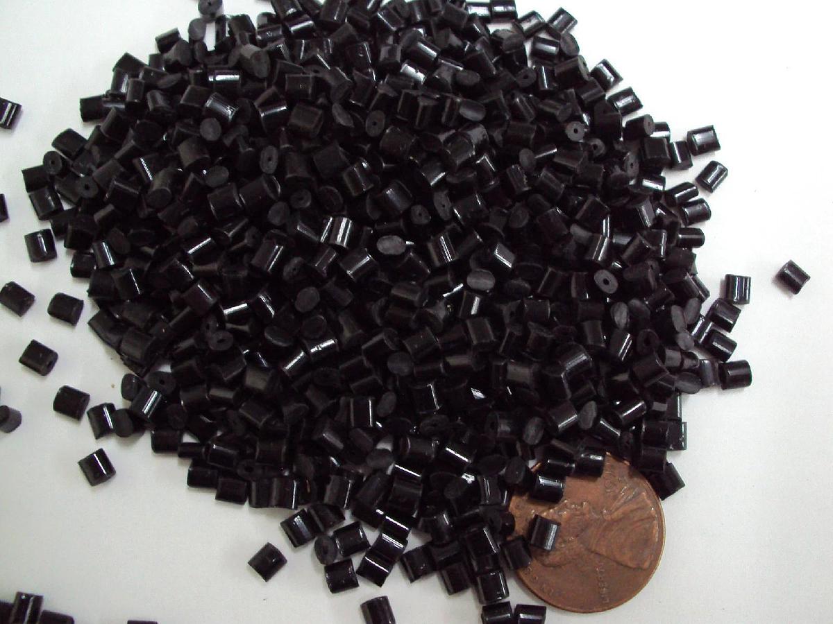 (6 MI) Black ABS Plastic Pellets Resin Material Injection Molding Grade 10 Lbs