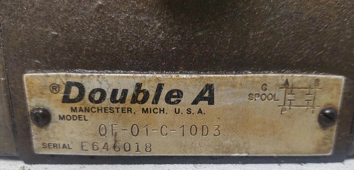 Used 🔥D05 C Spool DOUBLE A QF-01-C-10D3 HYDRAULIC VALVE 115V Coils
