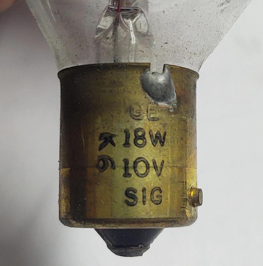 Used Railroad Crossing 10 VDC Light Bulb GE with Cast Aluminum Bracket Twist Lock