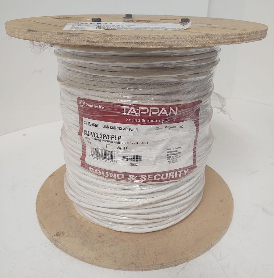 š„Southwire Tappan 18/6 Cu Stranded Shielded Plenum Cable White P40040-1C 500ft