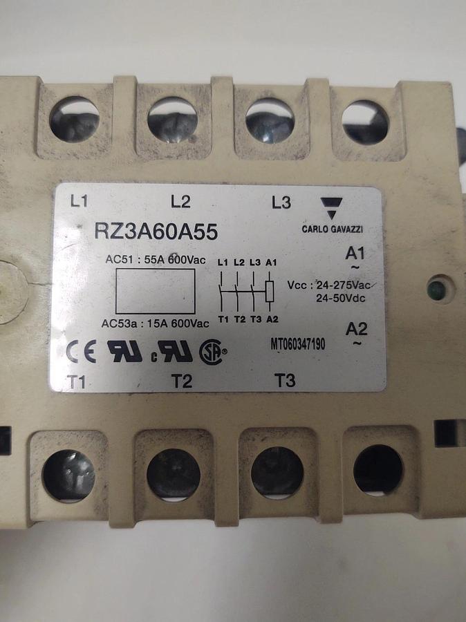 Used 🔥Genuine Carlo Gavazzi RZ3A60A55 Solid State Relay 600VAC / 55A Heat Sink